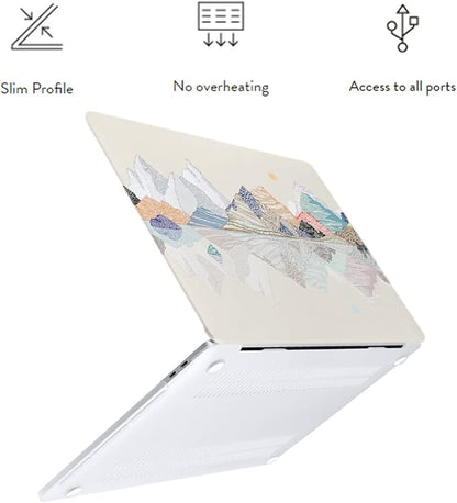 LanBaiLan Compatible for MacBook Pro 13 inch with Touch Bar 2022 2020 2019 2018 2017 2016 M1 M2 A2338 A2289 A2251 A2159 A1989 A1706 A1708, Laptop Protect Shell Case & Keyboard Cover, Mountain