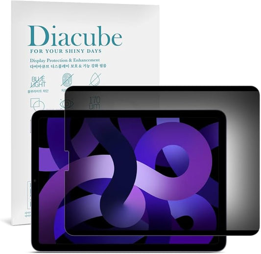 DIACUBE Magnetic 4-Way 360 Degree Privacy Screen Protector for iPad Air 5th/4th Generation 10.9 Inch, Removable Reusable Anti-Spy Anti-Glare Anti-Fingerprint [Landscape and Portrait Mode at