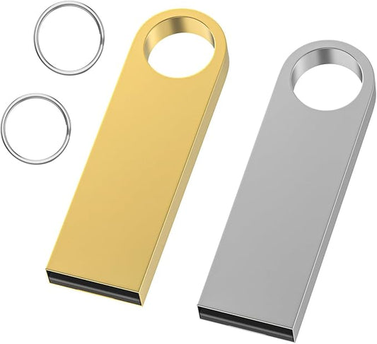 8GB USB Flash Drive 2 Pack with Keychains, Wooolken Sleek Metal USB 2.0 Thumb Drives Memory Stick for PC Laptop Computer