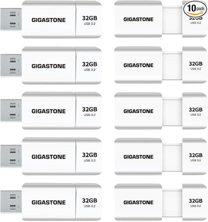 GIGASTONE 64GB Flash Drive (100 Pack) Z60NB USB 3.2 Gen 1, Ultra Fast, Retractable Capless Slider Design, Data Storage, Backup for PC/Mac/TV/Car Audio, USB 2.0/3.0/3.1 Compatible (Random Color)