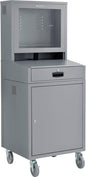 Global Industrial Mobile Security LCD Computer Cabinet Enclosure, Gray