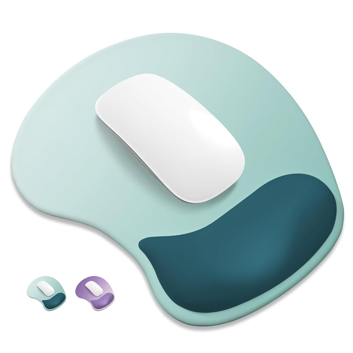 ITNRSIIET Ergonomic Mouse Pad, Cushioned Gel Wrist Rest, Non-Slip Base, Smooth Surface, Cute Multi-Color, 9.5 x 8.2 in, Lavender Fade