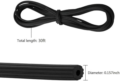 Screen Repair Kit for Windows or Doors Adjustable Fiberglass Screens with Rolling Tool, Screen Retainer Spline and Sliding Door Cleaning Brush (36" x 84", Black)