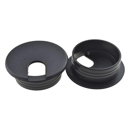 HAHIYO 2Pcs 1.5Inch/38mm Black ABS Plastic U-Shaped Desk Grommet Wire Grommet Cable Management Cord Hole Cover Desk Wire Hole Insert Wire Organizer for Computer Office Home School Equipment Systems