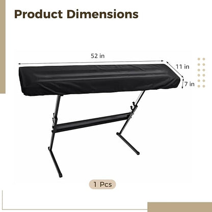 Piano Keyboard Dust Cover, 88 Key Electronic Piano Dust Cover, Waterproof Shield, Oxford Cloth, Ideal for Home and Studio, Black