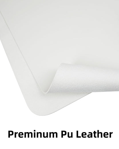 Leather Desk Pad Protector,Mouse Pad,Office Desk Mat, Non-Slip PU Leather Desk Blotter,Large Desk mat,Waterproof Keyboard mat for Office/Home/Decor (White,48" x 17")