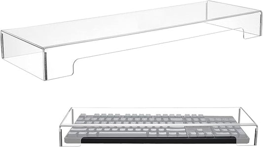 Keyboard Cover Acrylic Keypad Cover: Cabilock Clear Keyboard Dust, Anti Cat, Protector for Desktop, Prevent Cats from Touching (18.5x5.9x1.8 inch)
