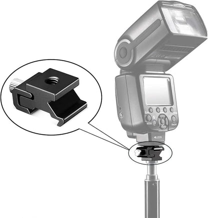 SLOW DOLPHIN 6 Pieces 1/4 Inch Hot Shoe Mount Adapter and 1/4"-20 Screw Thread Cold Shoe Flash Stand Adapter for DSLR Camera Rig, Camera Flash Shoe Mounts for Tripod