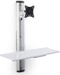 Displays2go Adjustable Monitor Display for Wall Mounting, Adjustable Height, Aluminum Build – Silver, White (VMSSWWM27)