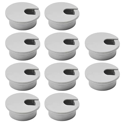 EASYEAH 10 Pcs Desk Grommet 1-3/8" / 35 mm, Desk Cord Hole Cover, Cable Grommet ABS Plastic, Desk Hole Grommet for Home & Office Pc, Detachable Cable Cord Organizer-Light Grey