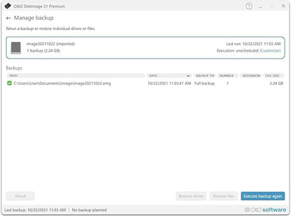 O&O DiskImage 21 Premium - Reliable data backup for Windows PCs, hard drives +SSDs. System recovery, disk cloning + data loss protection for Win 11, 10