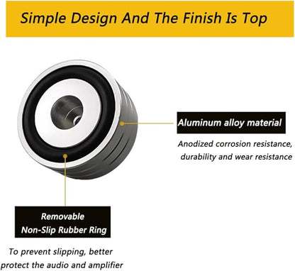 Tertullus 4 Sets High-End HiFi Aluminum Speaker Feet, Shock Base Pad Spikes,40x20mm,Shockproof Stand Pad for HiFi Devices Amplifier Turntable DAC Recorder CD (Silver)