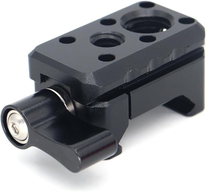 NATO Clamp Adapter,NATO Rail Lock Clamp Mount Quick Release with 1/4" 3/8" ARRI Thread for Camera Cage Handle Monitor LED Light Microphone Cold Shoe Magic Arm
