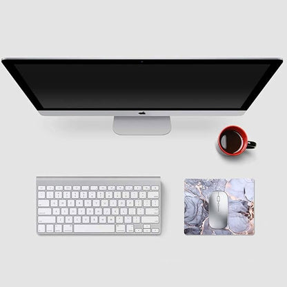 Mouse Pad, Gaming Mouse Pad, Non-Slip Rubber Base Mouse Mat with Designs for Laptop, Computer & Office, 9.5 x 7.9 x 0.12 inches (Marble 2)