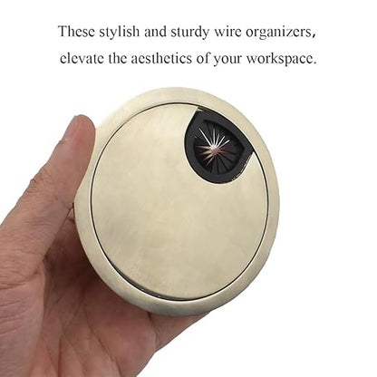 HAHIYO 1Pcs 3.15Inch/80mm Brushed Silver Zinc Alloy Desk Grommet Wire Grommet Cable Management Cord Hole Cover Desk Wire Hole Insert Wire Organizer for Computer Office Home School Equipment Systems