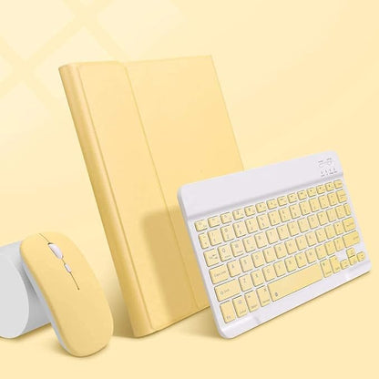AnMengXinLing Keyboard Case for iPad mini 7th(A17 Pro) 2024/Mini 6th Generation with Mouse,Case for iPad mini7/mini6 with Detachable Wireless Keyboard Pencil Holder Slim Smart Cover, Yellow