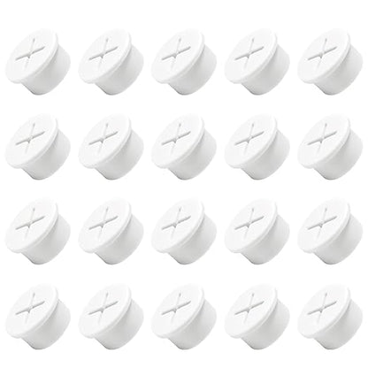20Pcs Desk Grommet, 3/4" (20mm) White Silicone Cord Hole Cover, Flexible Rubber Wire Grommets, Wall Grommets for Cables Management, Table, Countertop, Cabinets and Furnitures Wire Organizer