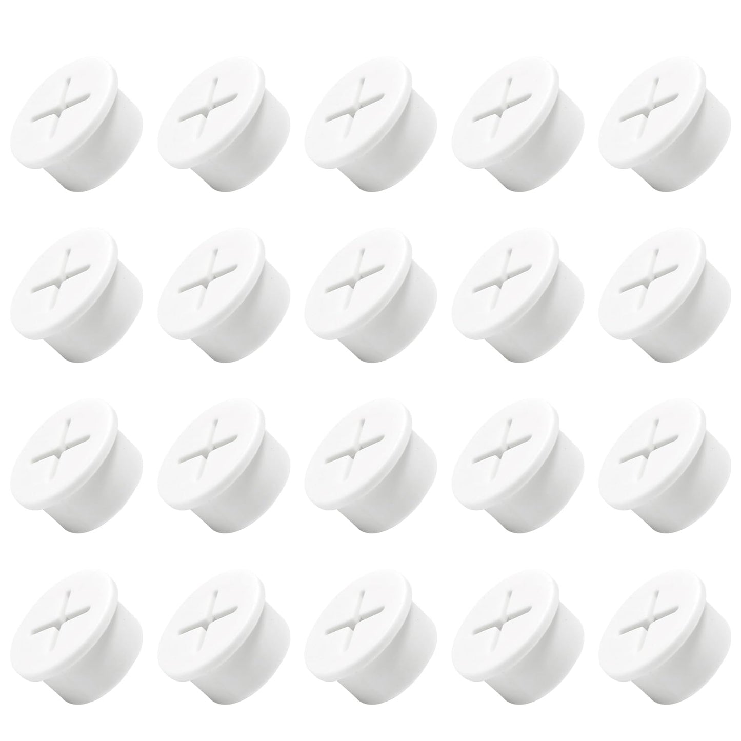 EASYEAH 20Pcs Desk Grommet, 3/4" (20mm) White Silicone Cord Hole Cover, Flexible Rubber Wire Grommets, Wall Grommets for Cables Management, Table, Countertop, Cabinets and Furnitures Wire Organizer