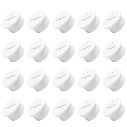 EASYEAH 20Pcs Desk Grommet, 3/4" (20mm) White Silicone Cord Hole Cover, Flexible Rubber Wire Grommets, Wall Grommets for Cables Management, Table, Countertop, Cabinets and Furnitures Wire Organizer