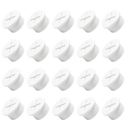 EASYEAH 20Pcs Desk Grommet, 3/4" (20mm) White Silicone Cord Hole Cover, Flexible Rubber Wire Grommets, Wall Grommets for Cables Management, Table, Countertop, Cabinets and Furnitures Wire Organizer