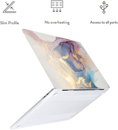 LanBaiLan Compatible for MacBook Pro 13 inch with Touch Bar 2020 2019 2018 2017 2016 Release M1 A2338 A2289 A2251 A2159 A1989 A1706 A1708, Laptop Hardshell Case and Keyboard Cover, Colorful Marble