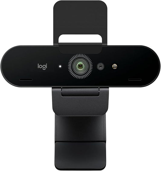 Logitech Brio 4K Webcam, Video Calling, Noise-Cancelling mic, HD Auto Light Correction, Wide Field of View, Windows Hello Works with Microsoft Teams, Zoom, Google Meet, PC/Mac/Laptop/MacBook/Tablet