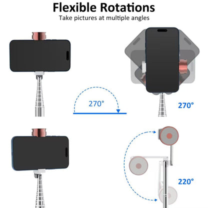 Pperfcoo Selfie Stick Phone Tripod with Remote for iPhone & Android, Portable Aluminum Alloy 3 in 1 Stand for Group Photos with 1/4" Screw for Gopro Cam, Vlog/Travel/Photography