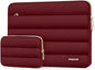 MOSISO 13.3 inch Laptop Case, 13-13.3 inch Puffy Laptop Sleeve Compatible with MacBook Air 13 13.6 M4 M3 M2 M1/Pro 13/Pro 14, HP Dell ASUS Lenovo,Polyester Horizontal Bag with Small Case, Red
