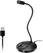 JOUNIVO USB Microphone, 360 Degree Adjustable Gooseneck Design, Mute Button & LED Indicator, Noise-Canceling Technology, Plug & Play, Compatible with Windows & MacOS