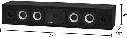Polk Monitor XT35 Slim Center Channel Speaker - Hi-Res Audio Certified, Dolby Atmos & DTS:X Compatible, 1" Terylene Tweeter & Four 3" Dynamically Balanced Woofer, Wall-Mountable, Midnight Black