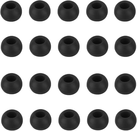 Earbud Replacement Tips - Silicone Earbud Caps for In-Ear Headphones, Black Large 10 Pairs