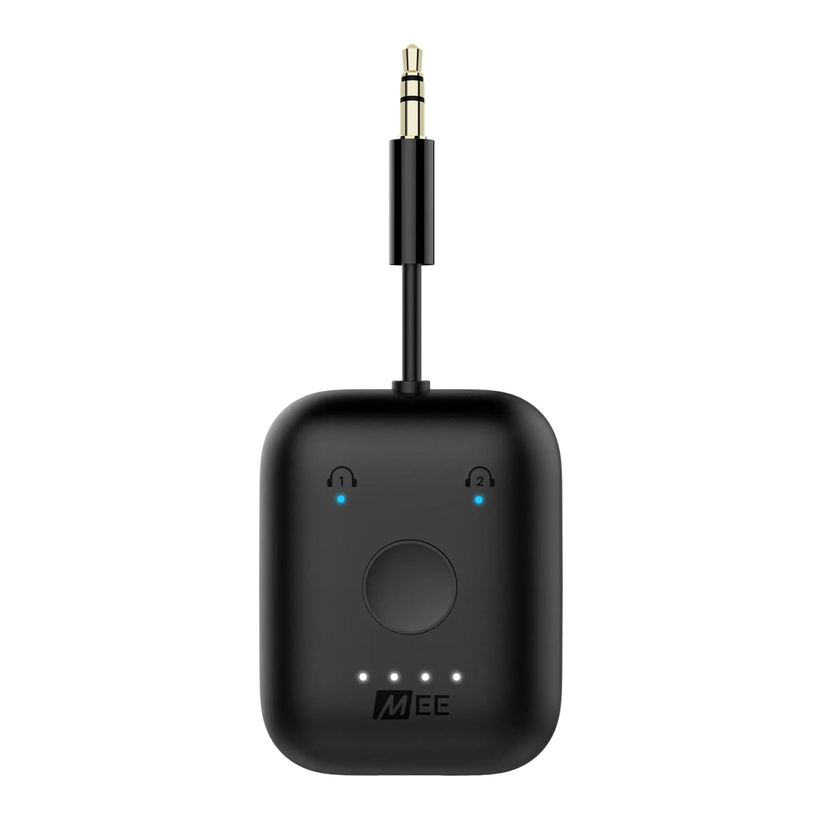 MEE audio Connect Air Pro (2 PACK) Bluetooth Wireless Audio Transmitter & Receiver for AirPods or Bluetooth Headphones, 2-in-1 Adapter with Detachable Cable for 3.5mm devices on Airplanes, Black&White