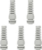 LeMotech 5Pcs NPT 1/2" IP68 Waterproof Cable Gland Flex Spiral Strain Relief Grey Nylon Joint with Gaskets for 6-12mm Wire Thread
