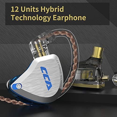 CCA C12 in Ear Monitor Headphones 5BA 1DD Hybrid HiFi Gaming IEM Earphones Noise Isolating Stereo Wired Earbuds for Musicians Audiophile Singers DJ