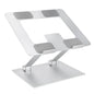 Amazon Basics Sturdy and Portable Ergonomic Laptop Stand for Desk, Height Adjustable Riser with Ventilated Cooling, Foldable, Fits all Laptops up to 15.6 Inch, Silver