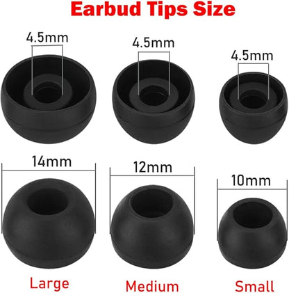 Earbud Tips Replacement - 9 Pairs White Ear Tips Compatible with Powerbeats 2/3, LG, Samsung Earbuds