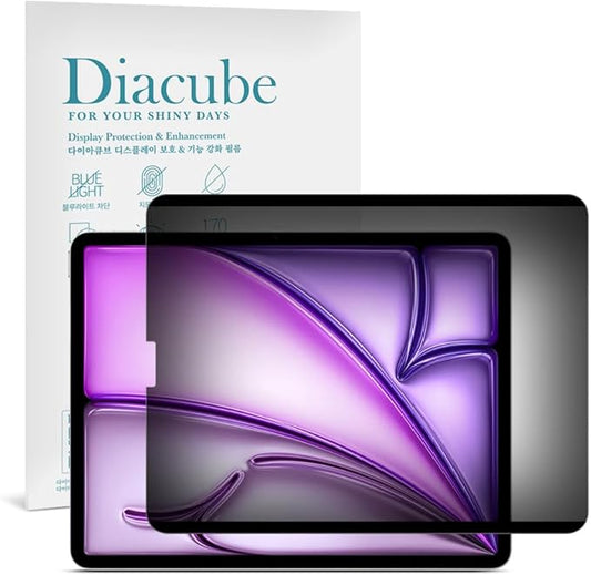 DIACUBE 360° 4-Way Magnetic & Nano Adsorption Privacy Screen Protector for iPad Air 13 inch M4/M3/M2 2026/2025/2024 (8th/7th/6th Gen) | Detachable, Anti-Fingerprint | Works in Both Landscape & Portrait Modes