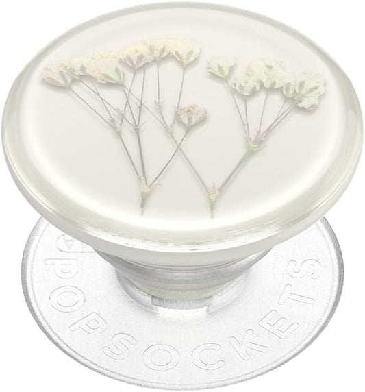 PopSockets Adhesive Phone Grip, Holder, Phone Stand, Flower - Pressed Flower Baby's Breath