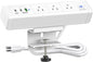 Desk Clamp Power Strip with 65W USB-C&USB A Ports 3 AC Outlet, Nightstand Edge Mount Charging Station Power Strip with USB-C Ports Tabletop Surge Protector for Home Office, Dorm Room(White)
