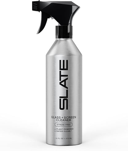 Slate Screen Cleaner Spray and Microfiber Cloth - Streak Free - Cleans Laptop, Computer, Tablet, Phone, TV, and Car Screens, Biodegradable Plant-Based Formula, Touch Safe, 16oz