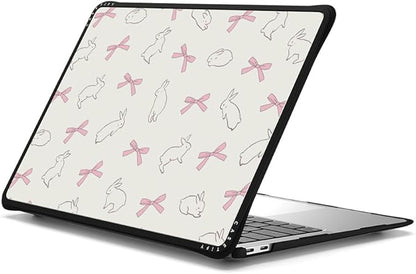 CASETiFY Impact MacBook Air 13" (M1/Intel) Case [Cushioned Impact Corners/Scratch-Resistant/Anti-Slip Grip] - Rabbit Ribbon - Clear Black