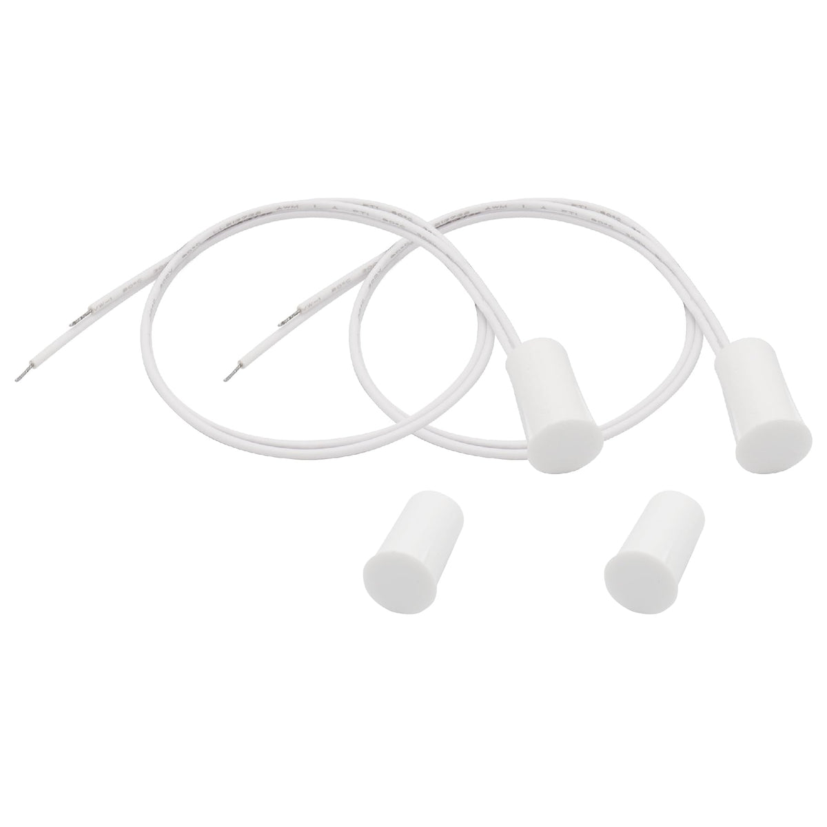FOCMKEAS 4PCS Recessed Wired Door Contact Sensor, NC, ABS White, RC-33