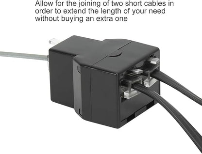 Uvital RJ12 6P6C 3 Female Telephone Line Splitters, Phone Jack Splitter, Telephone Landline Cable Connector and Separator(Black, 10 Pack)