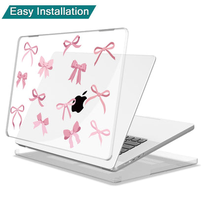 Teryeefi Case for M5 M4 MacBook Pro 14 inch 2025 2024 2023 2021 M4 A3112 A3401 A3185 M3 A2918 A2992 M2 A2779 M1 A2442, Hard Shell Cover + Keyboard Cover for 14 inch MacBook Pro, Cute Pink Bows