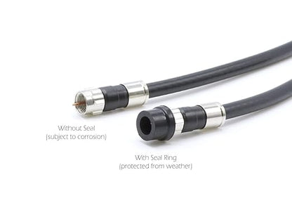 THE CIMPLE CO Coaxial F (F81) Weather Seal Boot - for Coax Ground Blocks, splitters, or Other F Connectors - Creates a Water Tight Seal (Grommet) - (25 Pack)