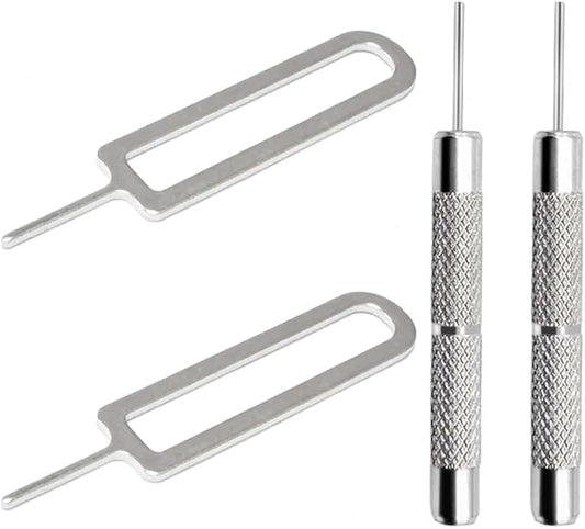 AYWFEY 4 Pcs SIM Card Removal Openning Tool Tray Eject Pins Needle Opener Ejector Compatible with All iPhone Apple iPad HTC Samsung Galaxy Cell Phone Smartphone Watchchain Link Remover (Style D)