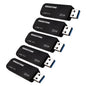GIGASTONE 32GB USB 3.2 Flash Drive 5-Pack, 80MB/s High-Speed Data Transfer, Carbon Fiber Design, Retractable