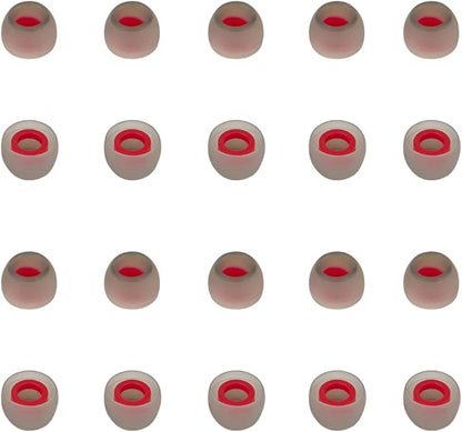 10 Pairs Small Earbud Tips Replacement Ear Tips for in- Ear Headphones Ear Bud Covers Silicone Earbuds Rubber Tips (Clear Red)