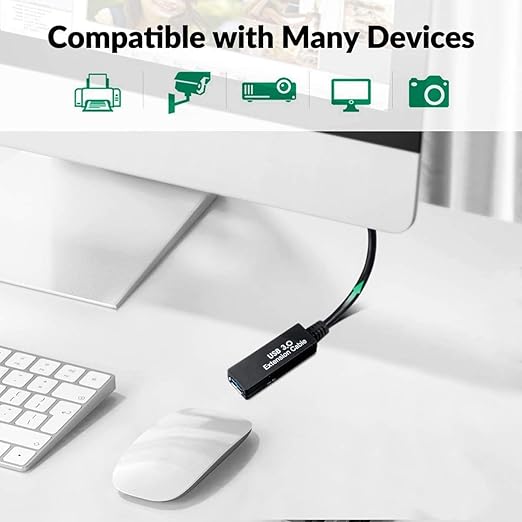 25Feet Active USB 3.0 extension cable,USB 3.0 Extension Cord A-Male A-Female,With Expansion Chipset Signal Boosters, Compatible With Oculus Quest 3,VR, Xbox, PS4, Webcam,etc.
