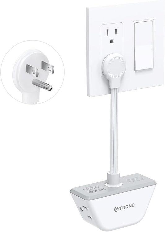TROND Flat Outlet Extender with 6 Inch Cord for Tight Spaces